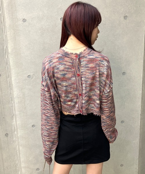 Snap club(スナップクラブ)の「【Snap club】2WAYメランジクロップドカーディガン(カーディガン/ボレロ・レディース・ブラック/レッド/グリーン・FREE)」の20枚目の写真