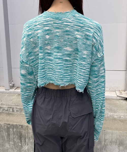 Snap club(スナップクラブ)の「【Snap club】2WAYメランジクロップドカーディガン(カーディガン/ボレロ・レディース・ブラック/レッド/グリーン・FREE)」の13枚目の写真