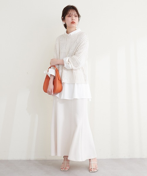 natural couture(ナチュラルクチュール)の「WEB限定/袖口スリットゆるシャツ(シャツ/ブラウス・レディース・ブルー/オフホワイト/ネイビー/ピンク/ピンク系その他・FREE)」の15枚目の写真