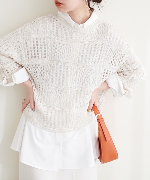 natural couture(ナチュラルクチュール)の「WEB限定/袖口スリットゆるシャツ(シャツ/ブラウス・レディース・ブルー/オフホワイト/ネイビー/ピンク/ピンク系その他・FREE)」の13枚目の写真