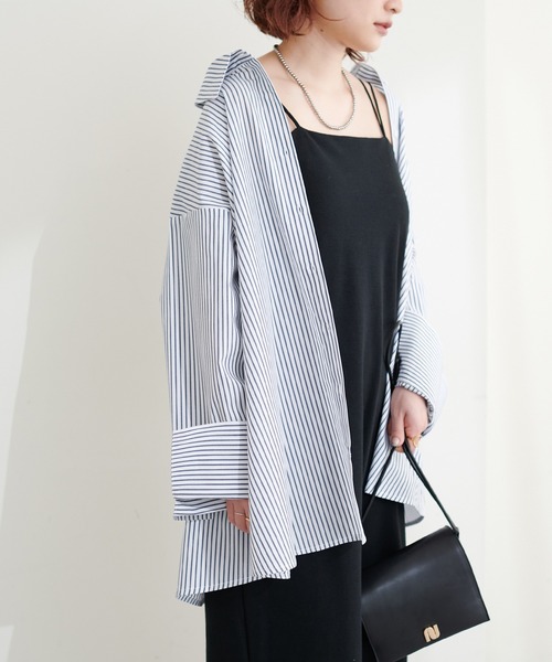 natural couture(ナチュラルクチュール)の「WEB限定/袖口スリットゆるシャツ(シャツ/ブラウス・レディース・ブルー/オフホワイト/ネイビー/ピンク/ピンク系その他・FREE)」の18枚目の写真