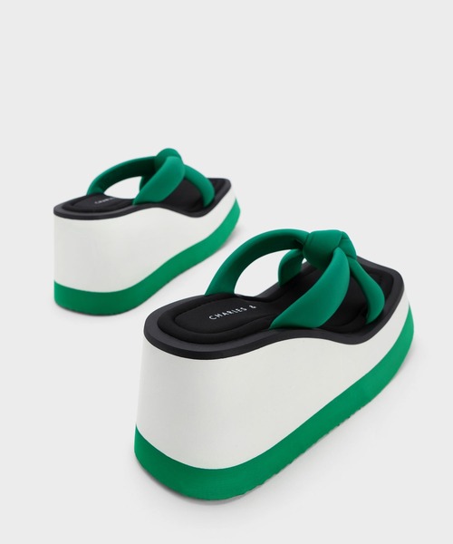 CHARLES & KEITH ターナー ノットウェッジ 厚底 サンダル CHARLES & KEITH Tana ターナー ノットウェッジ （Black