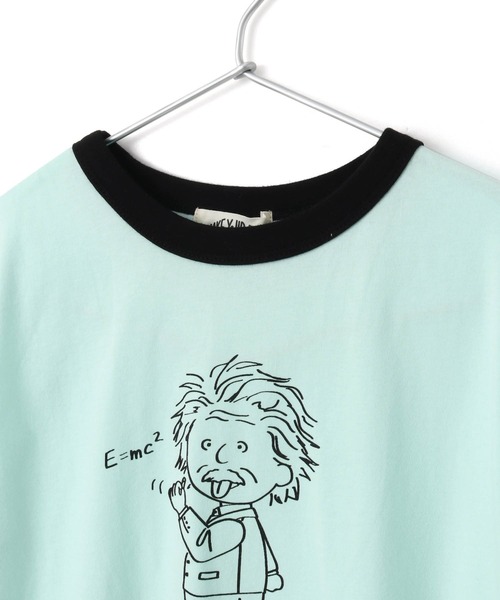 セール】アインシュタイン柄リンガー半袖Tシャツ□80～140cm（T