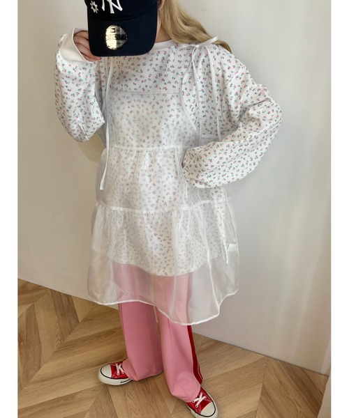 WC（ダブル シー）の「シャイニーシアーキャミワンピース（ワンピース・レディース・ホワイト/ブラック・FREE）」の7枚目の写真