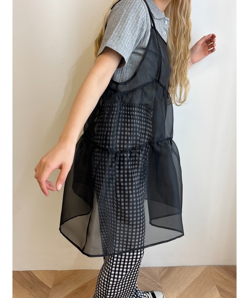 WC（ダブル シー）の「シャイニーシアーキャミワンピース（ワンピース・レディース・ホワイト/ブラック・FREE）」の13枚目の写真