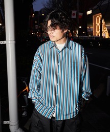 ビックシルエットカラーストライプシャツ