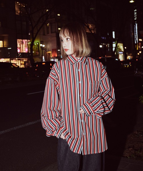 kutir(クティール)の「ビックシルエットカラーストライプシャツ(シャツ/ブラウス・メンズ・ブルー系その他/レッド系その他/イエロー系その他・MEDIUM/LARGE)」の6枚目の写真
