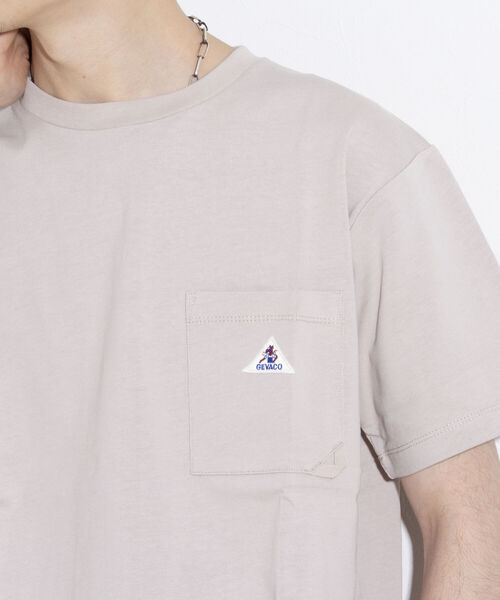 GEVACO(ゲバコ)の「【GEVACO/ゲバコ】ヘビーウエイトTシャツ 無地/ボーダー ワンポイントロゴ ポケT(Tシャツ/カットソー・メンズ・オフホワイト/ブルー/ブラック系その他/レッド系その他/ブルー系その他/ライトパープル/チャコールグレー/ベージュ・S/M/L)」の5枚目の写真