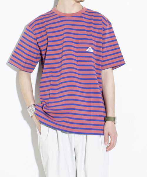 GEVACO(ゲバコ)の「【GEVACO/ゲバコ】ヘビーウエイトTシャツ 無地/ボーダー ワンポイントロゴ ポケT(Tシャツ/カットソー・メンズ・オフホワイト/ブルー/ブラック系その他/レッド系その他/ブルー系その他/ライトパープル/チャコールグレー/ベージュ・S/M/L)」の8枚目の写真