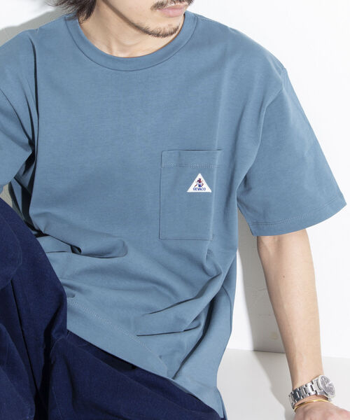 GEVACO(ゲバコ)の「【GEVACO/ゲバコ】ヘビーウエイトTシャツ 無地/ボーダー ワンポイントロゴ ポケT(Tシャツ/カットソー・メンズ・オフホワイト/ブルー/ブラック系その他/レッド系その他/ブルー系その他/ライトパープル/チャコールグレー/ベージュ・S/M/L)」の6枚目の写真