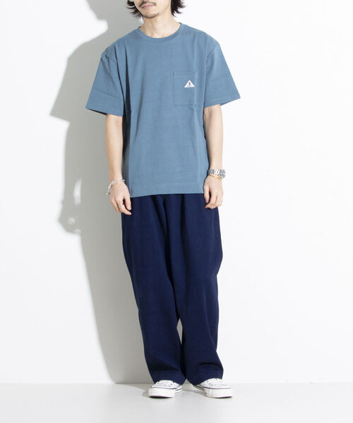 GEVACO(ゲバコ)の「【GEVACO/ゲバコ】ヘビーウエイトTシャツ 無地/ボーダー ワンポイントロゴ ポケT(Tシャツ/カットソー・メンズ・オフホワイト/ブルー/ブラック系その他/レッド系その他/ブルー系その他/ライトパープル/チャコールグレー/ベージュ・S/M/L)」の12枚目の写真