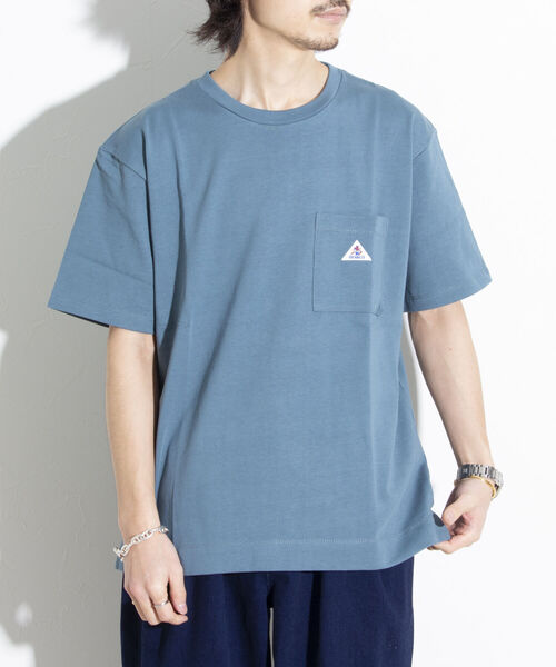 GEVACO(ゲバコ)の「【GEVACO/ゲバコ】ヘビーウエイトTシャツ 無地/ボーダー ワンポイントロゴ ポケT(Tシャツ/カットソー・メンズ・オフホワイト/ブルー/ブラック系その他/レッド系その他/ブルー系その他/ライトパープル/チャコールグレー/ベージュ・S/M/L)」の13枚目の写真
