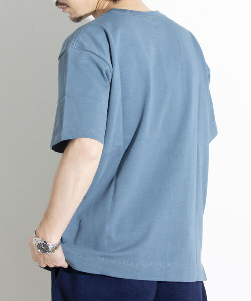 GEVACO(ゲバコ)の「【GEVACO/ゲバコ】ヘビーウエイトTシャツ 無地/ボーダー ワンポイントロゴ ポケT(Tシャツ/カットソー・メンズ・オフホワイト/ブルー/ブラック系その他/レッド系その他/ブルー系その他/ライトパープル/チャコールグレー/ベージュ・S/M/L)」の14枚目の写真
