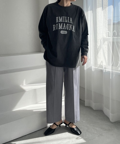 LOWRYS FARM（ローリーズファーム）の「カコウプリントＴシャツロングスリーブ　191260（Tシャツ/カットソー・レディース・グレー/アイボリー/ピンク/パープル/グレー系その他・FREE）」の21枚目の写真