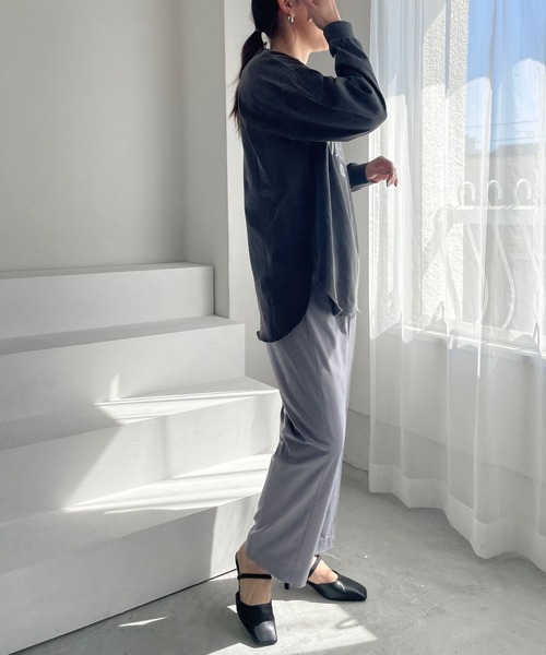 LOWRYS FARM（ローリーズファーム）の「カコウプリントＴシャツロングスリーブ　191260（Tシャツ/カットソー・レディース・グレー/アイボリー/ピンク/パープル/グレー系その他・FREE）」の13枚目の写真