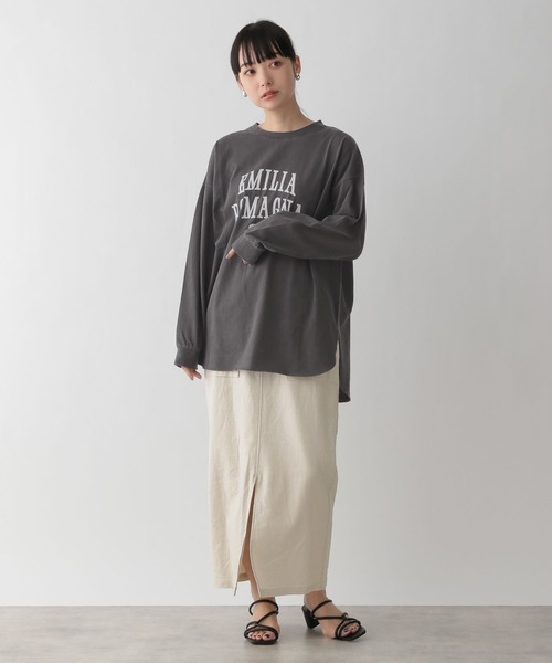 LOWRYS FARM（ローリーズファーム）の「カコウプリントＴシャツロングスリーブ　191260（Tシャツ/カットソー・レディース・グレー/アイボリー/ピンク/パープル/グレー系その他・FREE）」の15枚目の写真