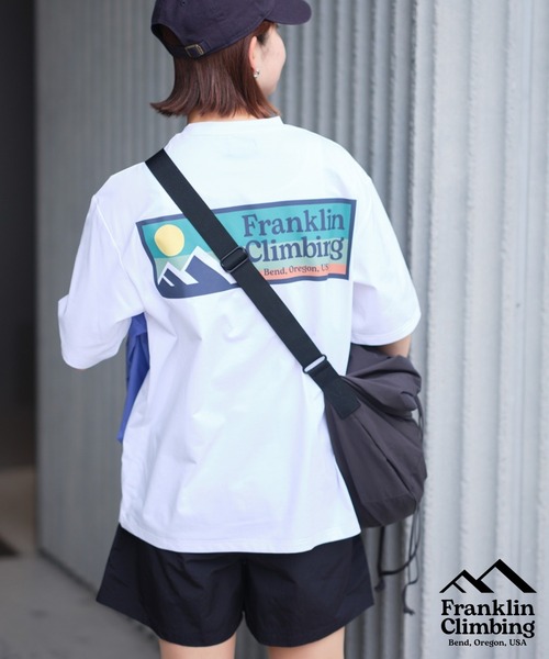 Franklin Climbing（フランクリンクライミング）の「【Franklin Climbing】【水陸両用】バックロゴフレキシブルテックショートスリーブTee（ラッシュガード・メンズ・ホワイト/バイオレット/グリーン/イエロー/サックスブルー/ベージュ/ブラック・S/M/L/XL/XS）」の2枚目の写真