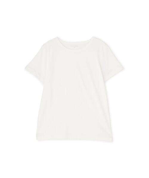 human woman(ヒューマンウーマン)の「オーガニック綿天竺Tシャツ(Tシャツ/カットソー・レディース・ネイビー/ホワイト・MEDIUM/LARGE)」の3枚目の写真