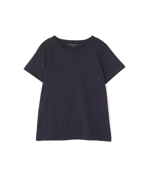 human woman(ヒューマンウーマン)の「オーガニック綿天竺Tシャツ(Tシャツ/カットソー・レディース・ネイビー/ホワイト・MEDIUM/LARGE)」の8枚目の写真
