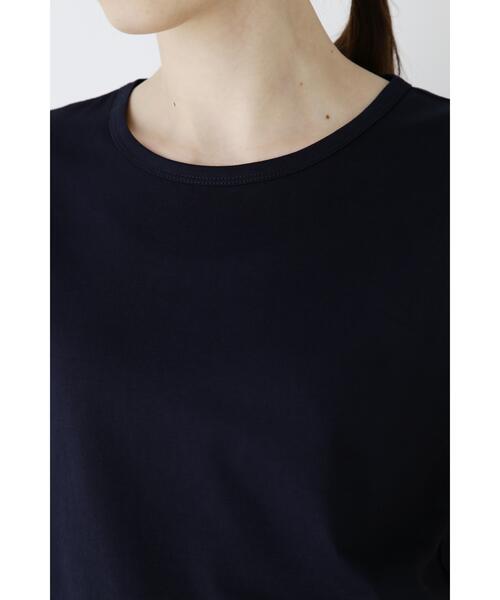 human woman(ヒューマンウーマン)の「オーガニック綿天竺Tシャツ(Tシャツ/カットソー・レディース・ネイビー/ホワイト・MEDIUM/LARGE)」の12枚目の写真