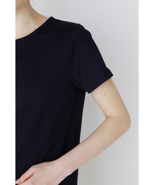 human woman(ヒューマンウーマン)の「オーガニック綿天竺Tシャツ(Tシャツ/カットソー・レディース・ネイビー/ホワイト・MEDIUM/LARGE)」の13枚目の写真