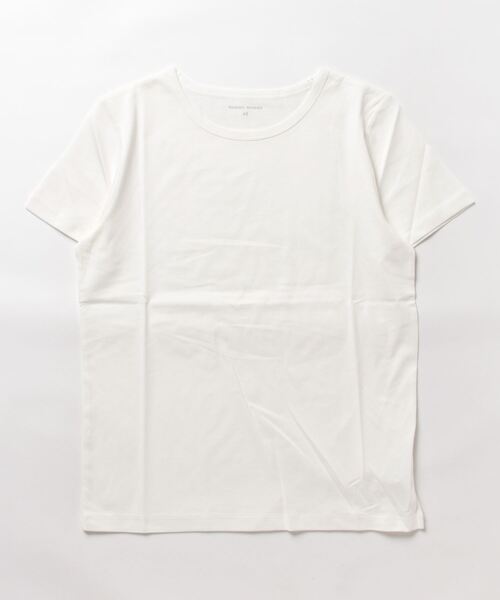 human woman(ヒューマンウーマン)の「オーガニック綿天竺Tシャツ(Tシャツ/カットソー・レディース・ネイビー/ホワイト・MEDIUM/LARGE)」の16枚目の写真