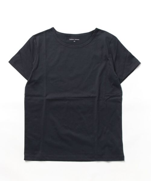 human woman(ヒューマンウーマン)の「オーガニック綿天竺Tシャツ(Tシャツ/カットソー・レディース・ネイビー/ホワイト・MEDIUM/LARGE)」の15枚目の写真