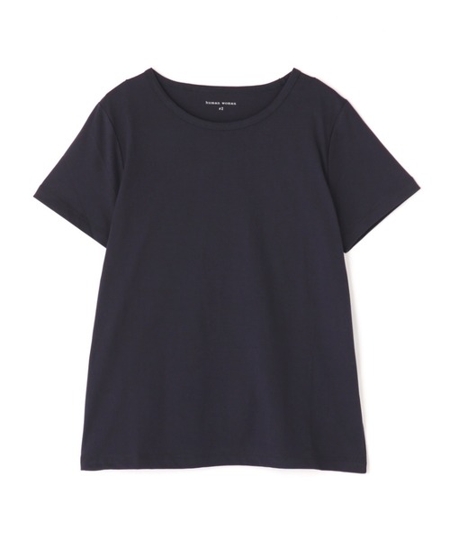 human woman(ヒューマンウーマン)の「オーガニック綿天竺Tシャツ(Tシャツ/カットソー・レディース・ネイビー/ホワイト・MEDIUM/LARGE)」の18枚目の写真