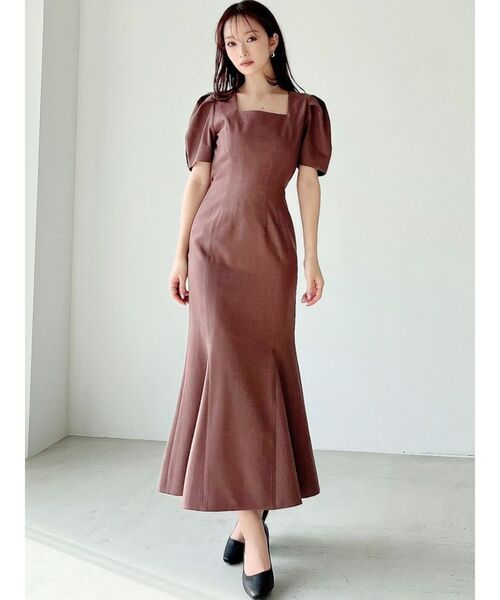 JOIEVE ドット ワンピース マーメイドスカート スクエアネック ワンピース JOIEVE ドット ワンピース マーメイドスカート スクエアネック