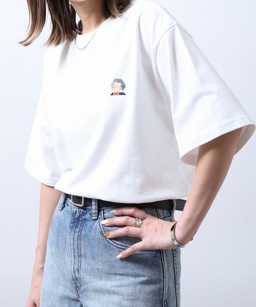ZIP FIVE(ジップファイブ)の「【ZIP FIVE】【NFT ARTS】ビッグシルエット 偉人ドットNFTアート Tシャツ マリリン/ベートーヴェン/エリザベス【ユニセックス】(Tシャツ/カットソー・レディース・ホワイト/ピンク/ブラック系1/ピンク系/ブラック系/ブラック/ホワイト系/ホワイト系1・SMALL/MEDIUM/LARGE)」の4枚目の写真