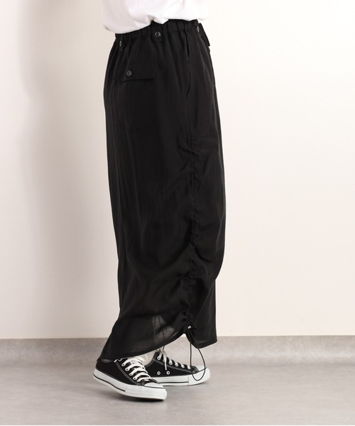 cepo（セポ）の「シアーサイドギャザースカート　セットアップ可能（スカート・レディース・ブラック/オリーブ・M）」の14枚目の写真