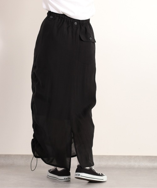 cepo（セポ）の「シアーサイドギャザースカート　セットアップ可能（スカート・レディース・ブラック/オリーブ・M）」の15枚目の写真