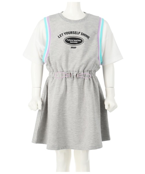 ANAP kids(アナップキッズ)の「ドロストスポーティワンピース(ワンピース・キッズ・ブラック/グレー/ラベンダー・120cm/110cm/130cm)」の11枚目の写真