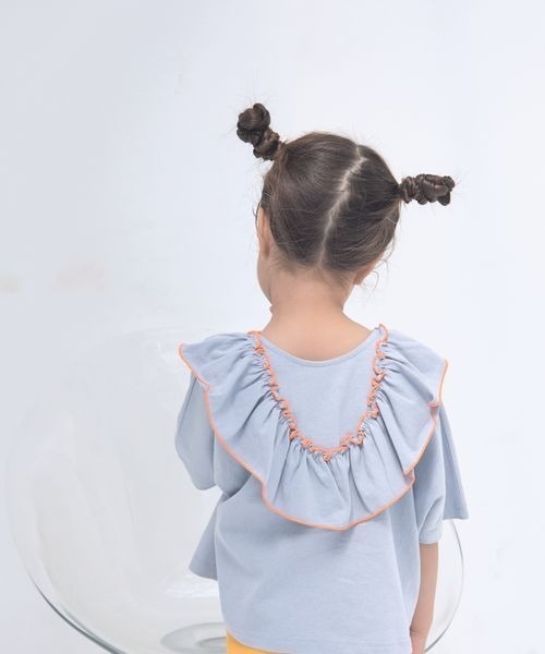 LOWRYS FARM(ローリーズファーム)の「メローハイショク2WAYプルオーバー 904508(Tシャツ/カットソー・キッズ・グレー/ブルー/ブラック/ホワイト・110cm/120cm/130cm/140cm/150cm)」の1枚目の写真