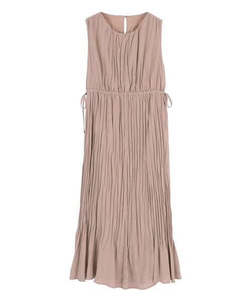 ワッシャープリーツウエストリボンワンピース