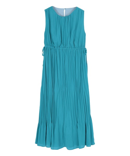 ワッシャープリーツウエストリボンワンピース