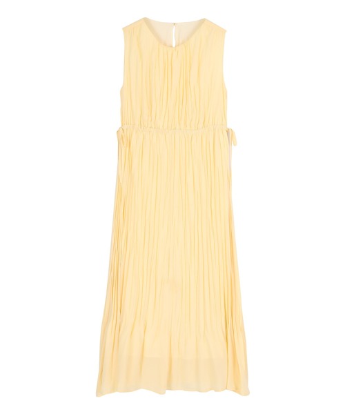 ワッシャープリーツウエストリボンワンピース