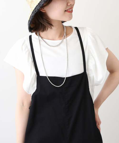 SLOBE IENA フリル袖 ホワイト Tシャツ ❤️超美品❤️SLOBE IENAガーゼギャザーシャツブラウス