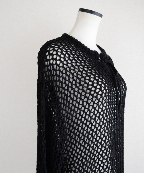 Marient（マリエント）の「スキッパーメッシュPO（ニット/セーター・レディース・ホワイト/ブルー/ブラック・FREE）」の7枚目の写真