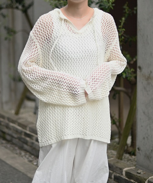 Marient（マリエント）の「スキッパーメッシュPO（ニット/セーター・レディース・ホワイト/ブルー/ブラック・FREE）」の16枚目の写真