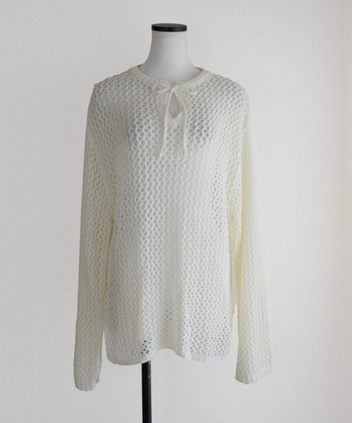 Marient（マリエント）の「スキッパーメッシュPO（ニット/セーター・レディース・ホワイト/ブルー/ブラック・FREE）」の21枚目の写真