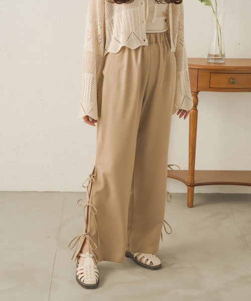Ambre Neige（アンブルネージュ）の「サイドリボンストレートパンツ／【WEB/EC限定商品】（スラックス・レディース・アイボリー/ベージュ・FREE）」の8枚目の写真