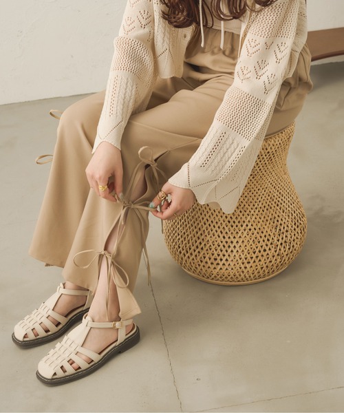 Ambre Neige（アンブルネージュ）の「サイドリボンストレートパンツ／【WEB/EC限定商品】（スラックス・レディース・アイボリー/ベージュ・FREE）」の10枚目の写真