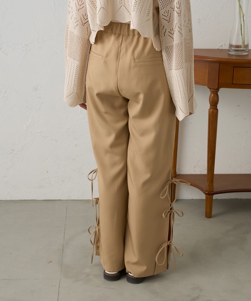 Ambre Neige（アンブルネージュ）の「サイドリボンストレートパンツ