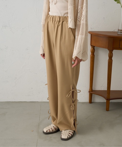 Ambre Neige（アンブルネージュ）の「サイドリボンストレートパンツ