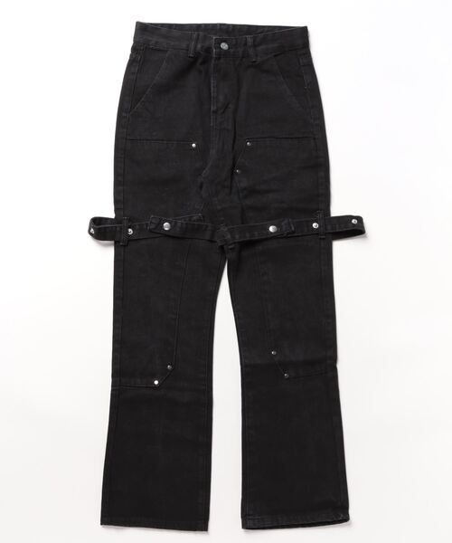 Burner(バーナー)の「【OKUOKU 0909】デザイン フレア パンツ oku-bottom-683332830125-46 Y(デニムパンツ・メンズ・ブラック・S/L/M)」の3枚目の写真