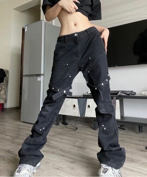 Burner(バーナー)の「【OKUOKU 0909】デザイン フレア パンツ oku-bottom-683332830125-46 Y(デニムパンツ・メンズ・ブラック・S/L/M)」の7枚目の写真