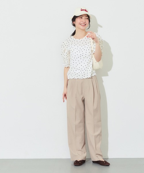 coca(coca)(コカ)の「シボシャーリングトップス(Tシャツ/カットソー・レディース・A/ブラック/アイボリー/B/その他/ドット/ブラウン/ライトブルー・L/M/S/XL)」の17枚目の写真