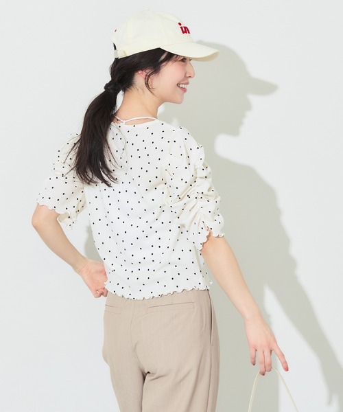 coca(coca)(コカ)の「シボシャーリングトップス(Tシャツ/カットソー・レディース・A/ブラック/アイボリー/B/その他/ドット/ブラウン/ライトブルー・L/M/S/XL)」の18枚目の写真