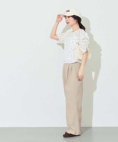 coca(coca)(コカ)の「シボシャーリングトップス(Tシャツ/カットソー・レディース・A/ブラック/アイボリー/B/その他/ドット/ブラウン/ライトブルー・L/M/S/XL)」の19枚目の写真